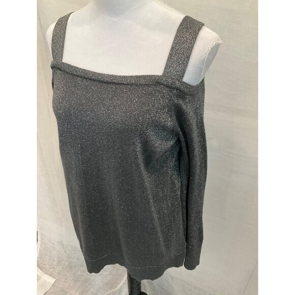 Michael Kors Women's XL Metallic Knit Off-Shoulder Sweater Top - Picture 3 of 6
